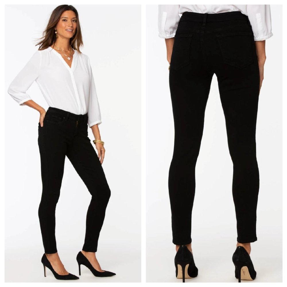 NYDJ Black Ami Skinny Jeans Size 10P NEW